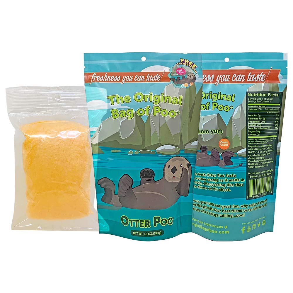 The Original Bag of Poo®, Novelty Poop Cotton Candy Gag Gift (Aquarium Variety Pack) Assorted flavors. Free stickers inside.