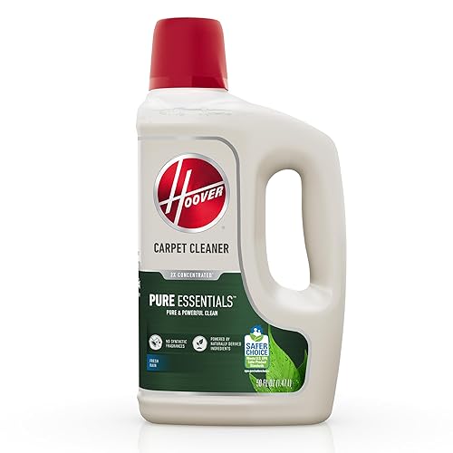 Hoover Pure Essentials Carpet Cleaner Solution, 50 oz., Fresh Rain Scent, Natural Plant Based Formula, Deep Cleaning Carpet Shampoo Solution, Pair