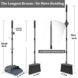 Ivandar Broom and Dustpan Set, Dust pan with Long Handle, Broom with Dustpan Combo Set, Broom and Dustpan for Home, Indoor or Outdoor Cleaning Tool