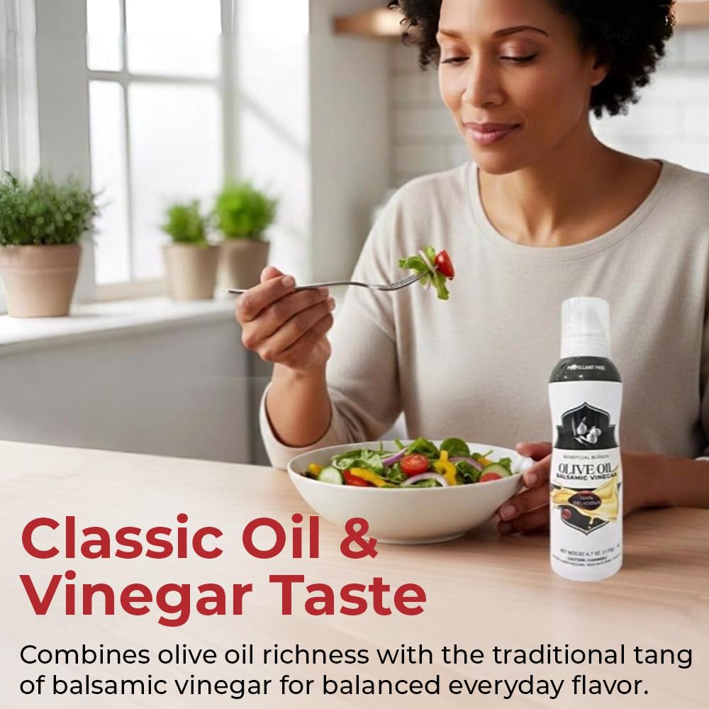 Olive Oil & Balsamic Vinegar Salad Spray, Vinaigrettes & Cooking, No Propellants, Quality Crafted in USA, Net Wt 4.7 oz