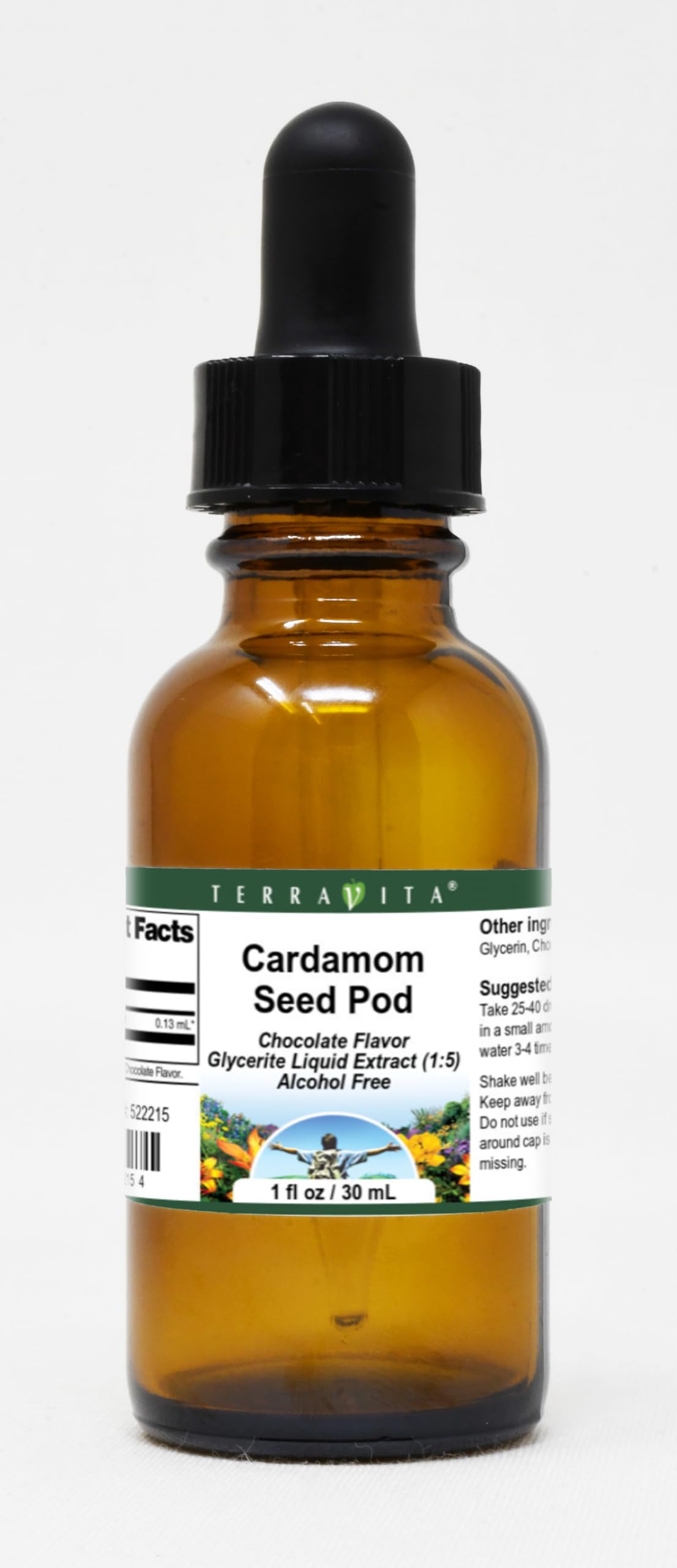 Cardamom Seed Pod Glycerite Liquid Extract (1:5) - Chocolate Flavored (1 oz, ZIN: 522215) - 3 Pack