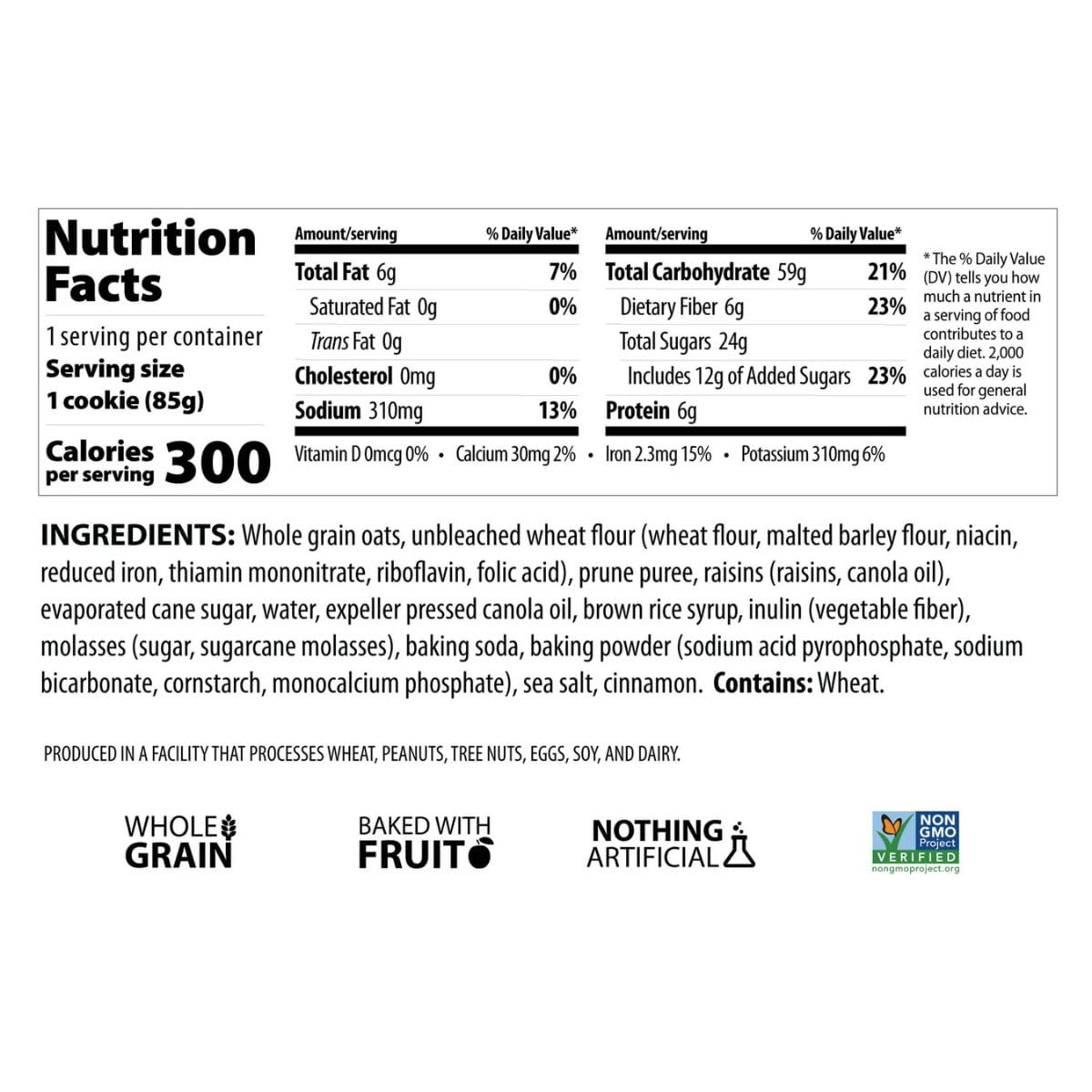 Erin Baker's Breakfast Cookies - Oatmeal Raisin, Whole Grain, Non-GMO, Naturally Sweetened, Healthy Snack - 3 oz, 12-Pack - 90010