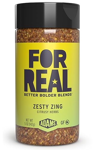 FOR REAL Zesty Zing Seasoning - Citrusy Herb Blend with Lemon, Lime & Tangerine Peel - Gluten Free, Kosher, No Seed Oils or MSG - Bright Flavor