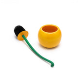 Deep & Sturdy Toilet Bowl Brush with Holder - Orange Bowl Brush - Durable Scrubbing - Toilet Cleaners - Household Essentials - Bathroom Cleaner