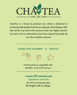 Cha4TEA 36-Count Green Tea Pods Compatible with Keurig K-Cup Brewers