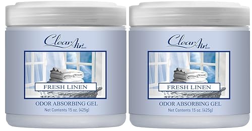 Clear Air 15oz Gel Odor Eliminator - Absorb & Remove Strong Odors from Pets, in Bathrooms, Basements, Garage, Cars, RVs & Boats - Eliminate Tough