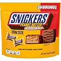SNICKERS Fun Size Peanut Butter, Caramel & Peanuts Milk Chocolate Bars Individually Wrapped Candy Bars, Sharing Size, 8.29 Oz Bag