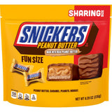 SNICKERS Fun Size Peanut Butter, Caramel & Peanuts Milk Chocolate Bars Individually Wrapped Candy Bars, Sharing Size, 8.29 Oz Bag