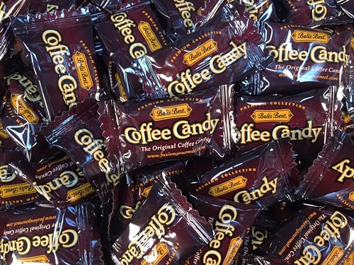 Bali's Best Coffee Candy, 1 Pound Jar, Individually Wrapped Hard Candy, Made with Real Sumatran Coffee, Halal