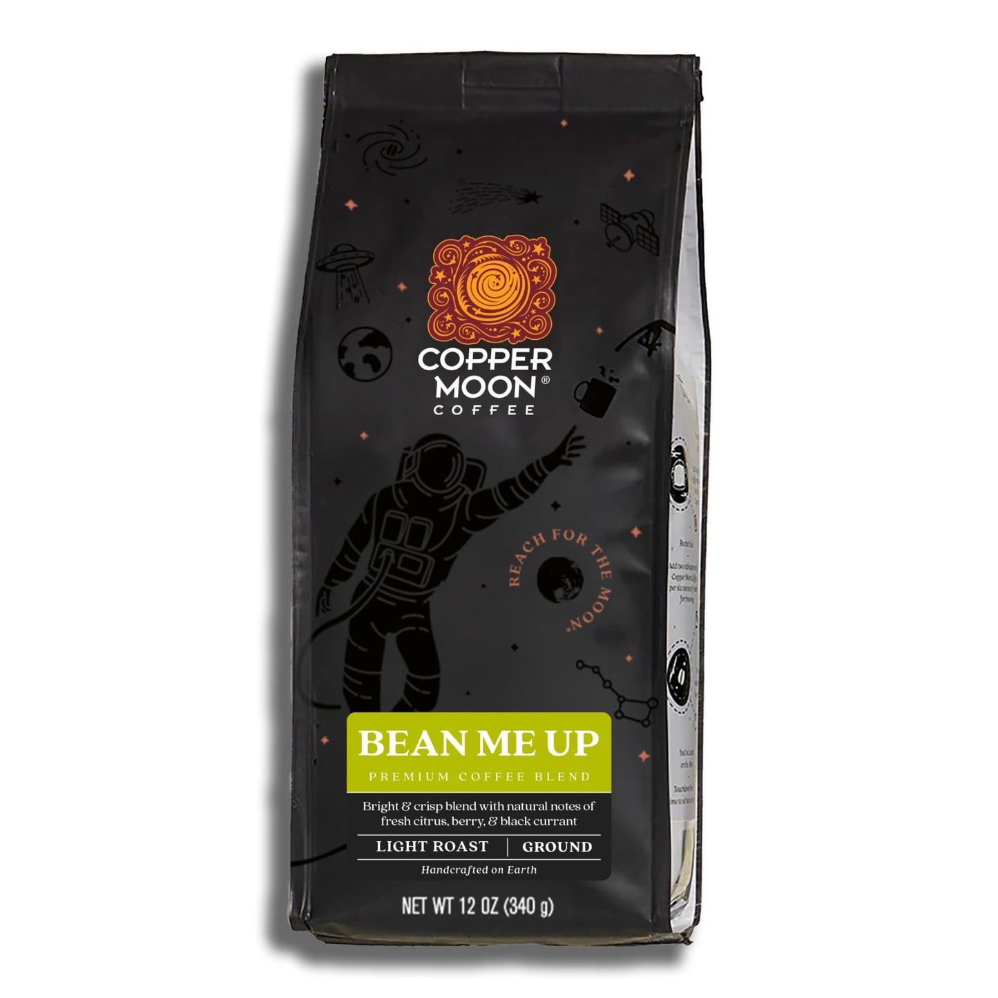 Copper Moon Light Roast Ground Coffee, Bean Me Up, 12 Ounce Bag