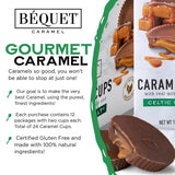 Béquet Milk Chocolate Sea Salt Caramel Cups - Soft, Individually Wrapped Chocolate-Covered Caramels, Gluten?Free & Gourmet - 12-Pack (2 cups each)