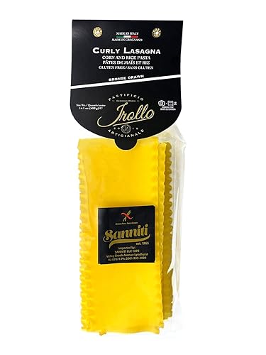 Sanniti by Irollo Gluten Free Curly Lasagna Pasta 17.6 oz, Corn & Rice Blend, Bronze Drawn - Authentic Italian Pasta Made in Italy