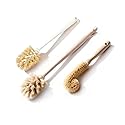 MI BRUSHAX Bottle Brush & Dish Scrubber Set (3 Pack) - Kitchen Cleaning Kit with L-Shape Bottle Cleaner, Round Pan Brush & Detail Scrubber - Multi-Use