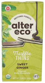 Organic Sweet Ginger Truffle Chocolate Thins