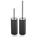 Viosuniu Matt Gray Ceramic Toilet Brush and Holder Set, Freestanding Toilet Bowl Cleaners Brush, Scrubber Brush for Toilet, Bathroom Accessories