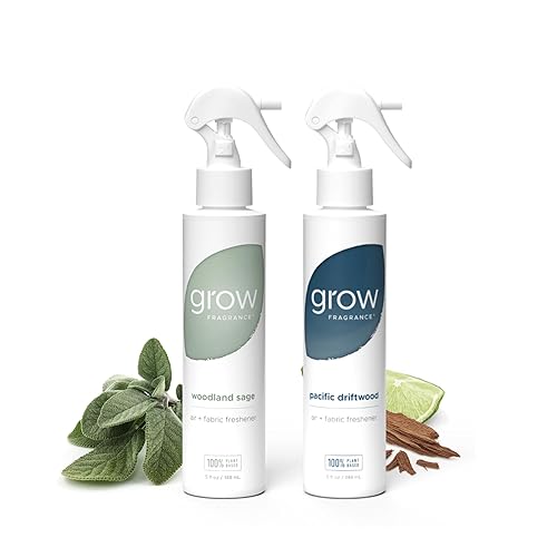 Grow Fragrance Certified Non Toxic, 100% Plant Based Fabric and Room Air Freshener Spray. Made with All Natural Essential Oils (Woodland Sage