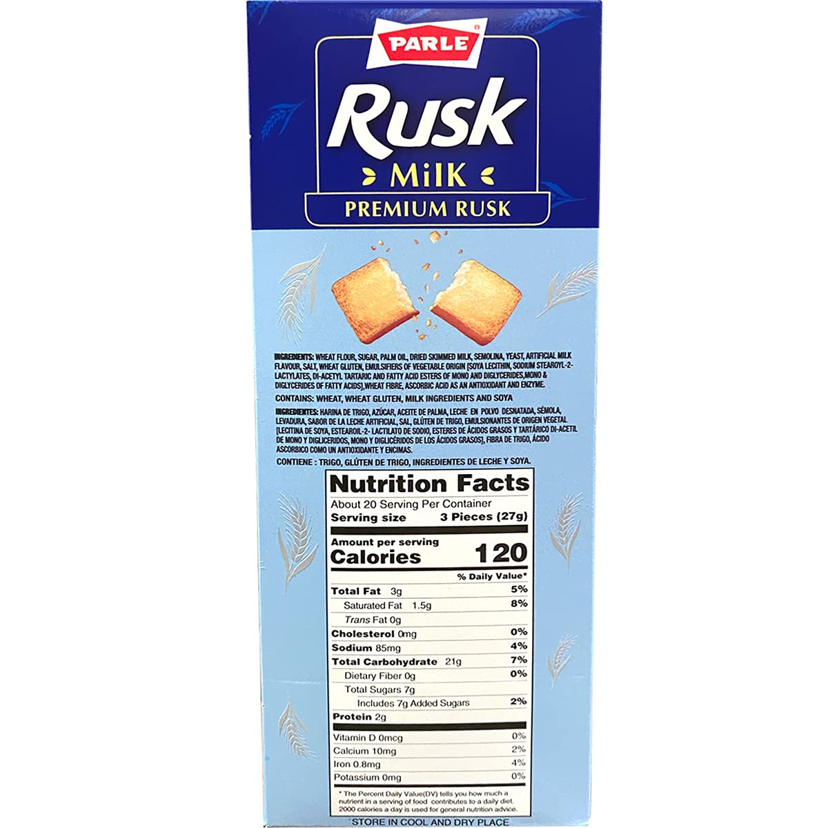Parle Premium Milk Rusk Crispy Tea Time Snack (546 grams / 19.3 oz)