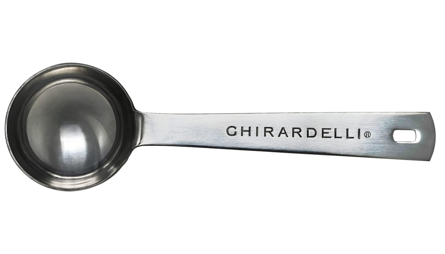 Ghirardelli White Chocolate Flavored Sauce 87.3 Ounce Bottle with Ghirardelli Stamped Barista Spoon