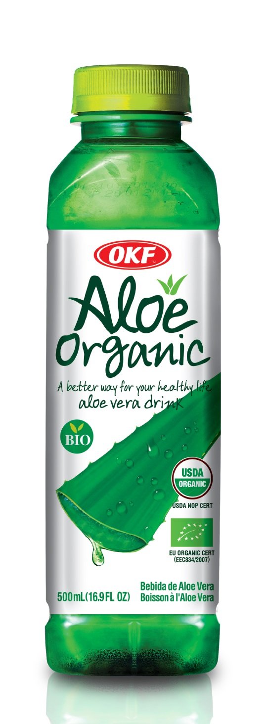 OKF Organic Aloe Vera Drink, 16.9 Fluid Ounce (Pack of 20)
