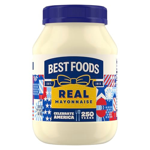 Best Foods Real Mayonnaise Mayo Jar For A Creamy Sandwich Spread or Condiment Gluten-Free, Made With 100% Cage-Free Eggs 30 oz