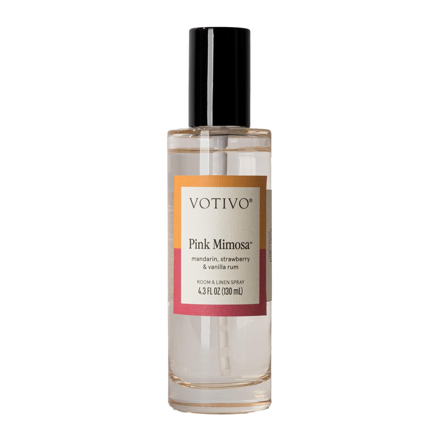 Votivo Pink Mimosa 4.3 oz Room & Linen Spray | Fruity Scented Air Freshener for Linens & Living Areas | Premium Long Lasting Fragrance