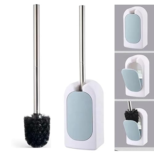 REBOLLITA Toilet Bowl Brush and Wall Mounted Holder, Premium Quality, with Stainless Steel Handle and Durable Bristles for Bathroom Deep Cleaning