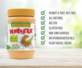 WOWBUTTER - Crunchy Soy Spread - Peanut Free, Tree Nut Free - Vegan Plant Protein - Gluten Free - Non-GMO - 1.1lb (Pack of 6)