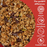 gutBFF Low Sugar Granola - Gluten Free Healthy Granola with Lion’s Mane Mushroom & Baobab Superfruit for Gut Health - 5g or Less Added Sugar Breakfast