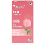 Teabox Premium Darjeeling Green Tea With Natural Rose Petals |100% Whole Leaf & 0% Bitterness | Green Tea From The Himalayas | 25 Tea Bags (Low