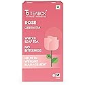 Teabox Premium Darjeeling Green Tea With Natural Rose Petals |100% Whole Leaf & 0% Bitterness | Green Tea From The Himalayas | 25 Tea Bags (Low