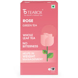 Teabox Premium Darjeeling Green Tea With Natural Rose Petals |100% Whole Leaf & 0% Bitterness | Green Tea From The Himalayas | 25 Tea Bags (Low