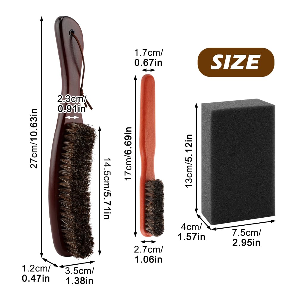 4Pcs Horsehair Felt Hat Brush Kit, Felt Hat Cleanings Kit with Cleaning Sponge Wood Cap Cleaning Lint Remover, for Cowboy Hats Baseball Caps, for Hair