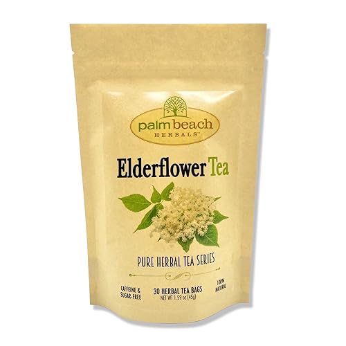 Palm Beach Medicinal Herbs - Elderflower Tea - Pure Herbal Tea Series, 30ct