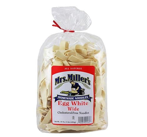 AmishTastes Mrs. Miller's Egg White Wide Noodles, No Cholesterol, 16 Oz. (Pack of 2)