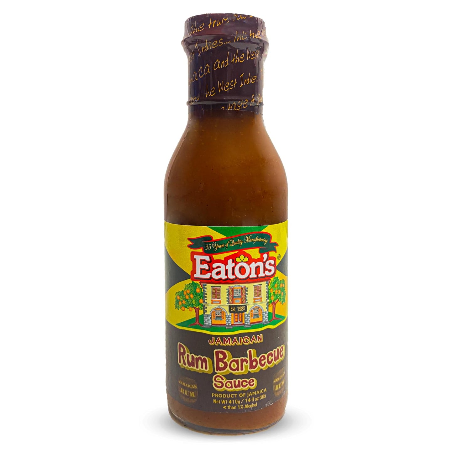 Eaton's Rum BBQ Sauce - Jamaican Barbecue Sauce, Perfect as Meat Rubs, Seasonings, Marinade and Glaze for BBQ, Smoked Meat, Chicken Wings, Steak