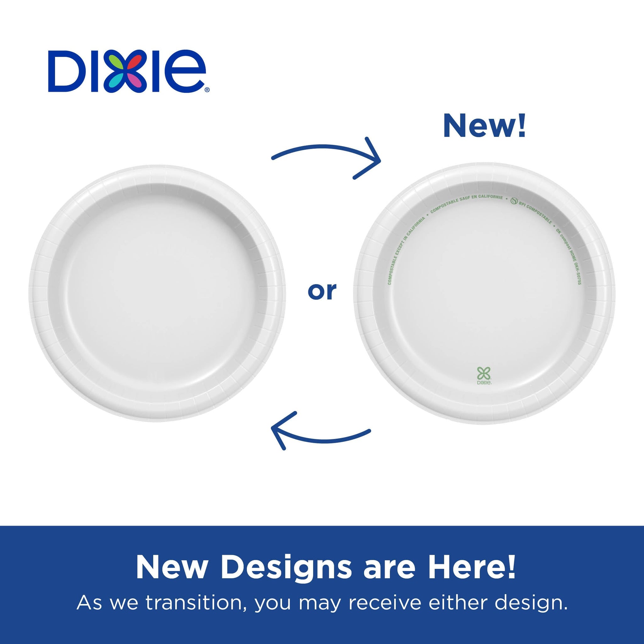 Dixie 8.5 Inch Medium-Weight Paper Plates By GP PRO, White, 1000 Count (125 Disposable Plates Per Pack, 8 Packs Per Case), UX9W