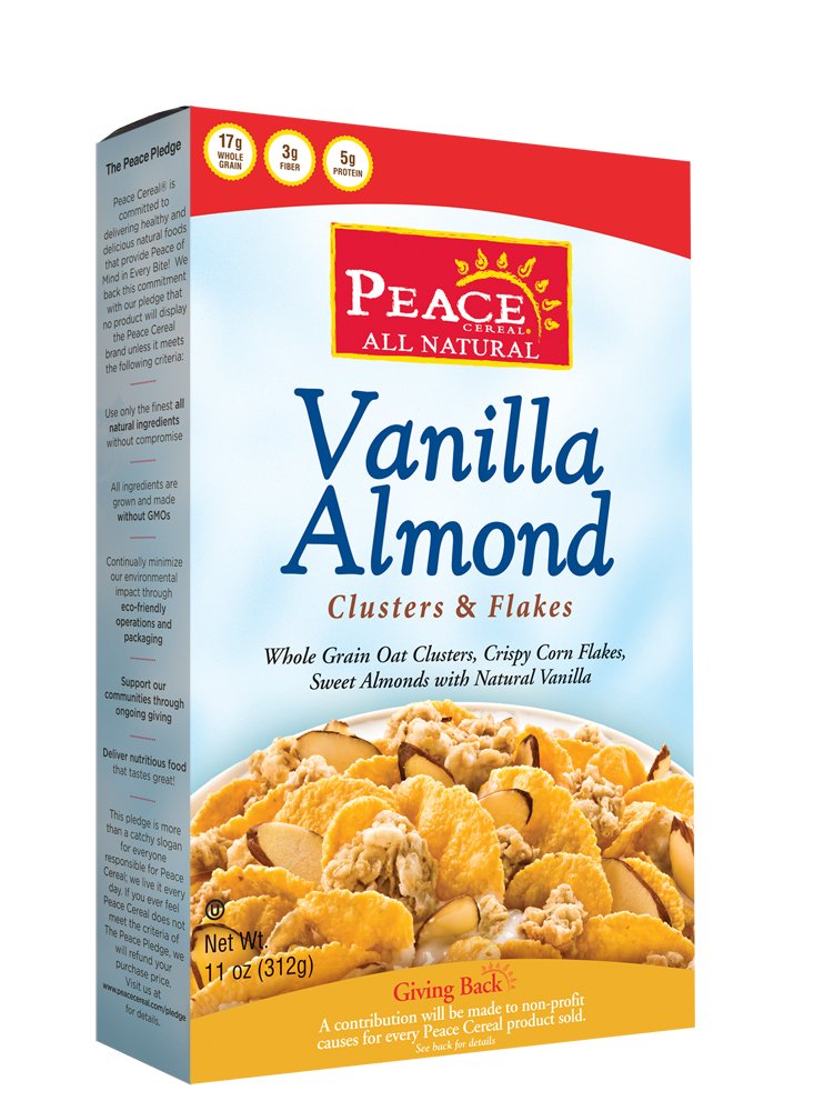 Peace Cereal Vanilla Almond Crisp, 14-Ounce Boxes (Pack of 6)