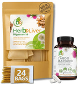 Liver Support Combo - Milk Thistle Capsules + Herbal Detox Tea (Cardo Mariano, Turmeric, Dandelion, Boldo & Cuachalalate) - Natural Liver