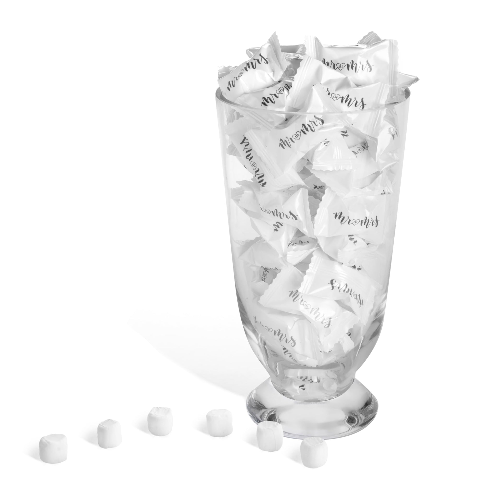 Candy Envy - Modern Mr. and Mrs. Buttermints - 13 oz. Bag - Approximately 100 Individually Wrapped Mints - Wedding Favors