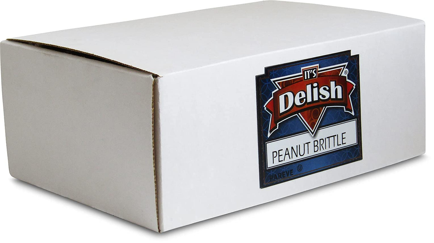 Gourmet Peanut Brittle by It's Delish, 6 LBS Bulk Box - Old Fashion Style Peanut Brittle in Square Cut Pieces - Sweet & Crunchy Candy in Bulk Great