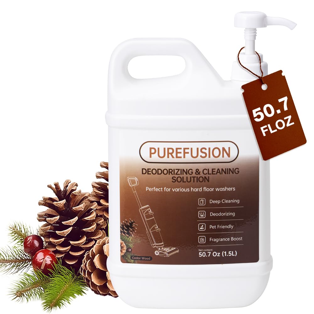 PUREFUSION Floor Cleaning Solution Compatible With Tineco iFLOOR FLOOR ONE Series Wet Dry Vacuum, Cedar Wood Scent Deodorizing Floor Cleaner Solution