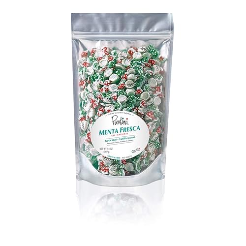 PUNTINI Menta Fresca Italian Chewy Mint Candy with Vanilla Accent, Individually Wrapped Vegan Candy, All-Natural, Gluten Free, Non-GMO, 10 oz