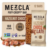 Mezcla Puff-Crispy Plant Based Protein Bars - Hazelnut Chocolate - Healthy Snacks for Adults & Hazelnut Spread Fans - School & Office Snacks - Gluten