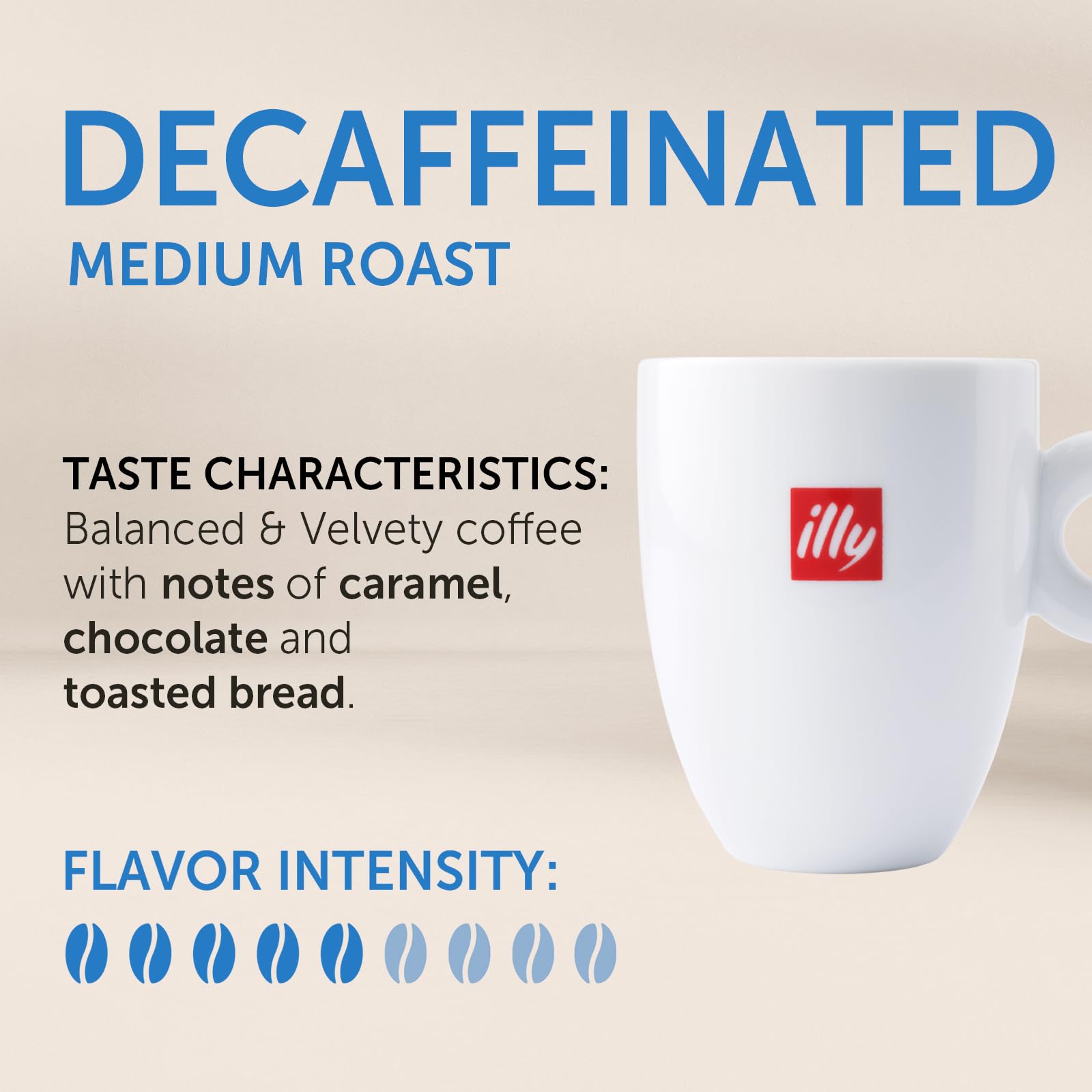 Illy Coffee K Cups - Pods For Keurig Machines - Classico Decaf Roast - Notes of Caramel - Mild, Flavorful & Balanced Flavor - No Preservatives - 10
