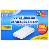 Quick Erasers All Purpose Magic Cleaning Sponges 3 pack - Remove Crayon and Scuff Marks