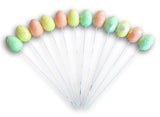 Easter Egg Picks - 12 Count - 10 Inches Tall - Colors Vary, Pastel, 79667