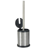 Bath Bliss Self Closing Lid Holder Swirl Toilet Brush in Stainless Steel