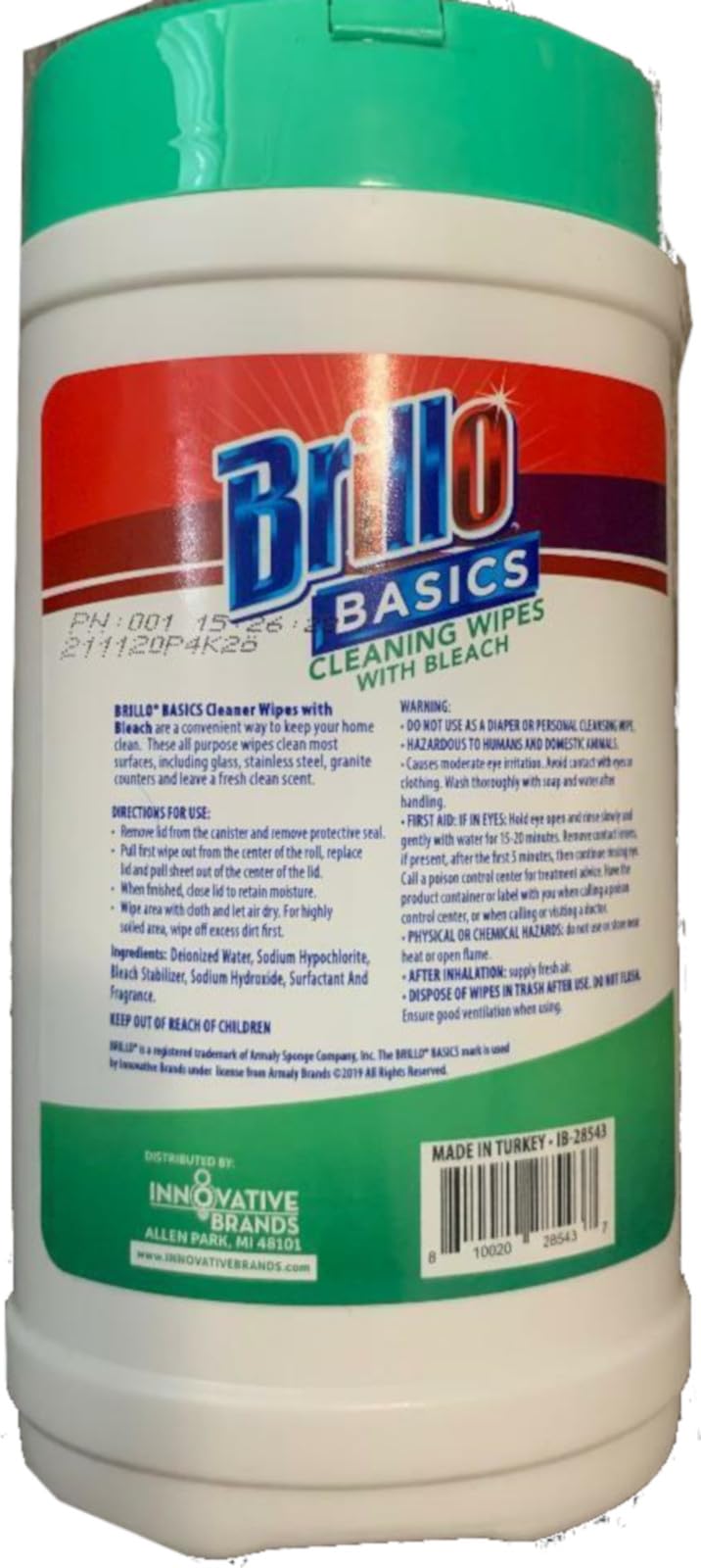 Brillo Basics Multi Surface Cleaning Wipes With Bleach 40 Wipes