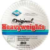 A J M Packaging Corp Heavyweights Paper Plates, White