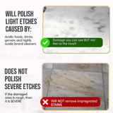 MB Stone Care Sample Kit - MB-11 Marble Etch Remover for Light to Neutral Colored Calcite Based Stone, GT-1 Green Thing, MB-24 Barrier Sealer, Finito